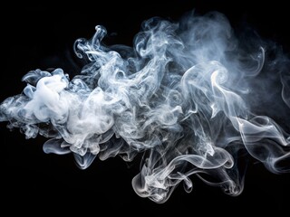 Ethereal Smoke Swirls: Abstract Dark Background, High-Resolution Photo