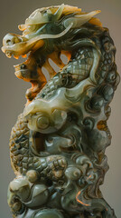 Exquisite Jade Dragon Carving - An Artistic Interpretation of Chinese Culture