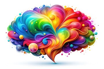 Free Speech: Colorful Thought Bubble, Abstract Art, Bright Imagery