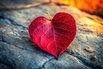 Heart Leaf on Stone: Affectionate Connection Valentine's Day