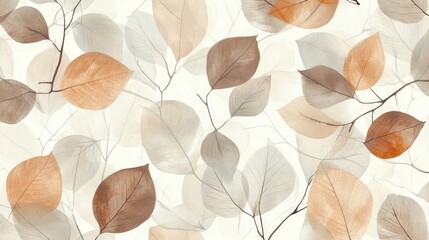 Botanical Leaf Design for Tiles, Wallpaper, and Textile Patterns