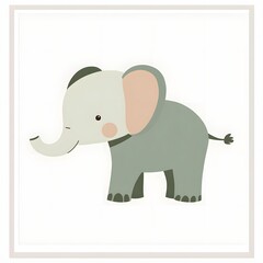 Fototapeta premium Adorable Elephant Poster for Charming Children s Room Decor