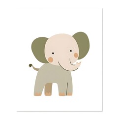 Fototapeta premium Adorable Elephant Minimalist Poster for Children s Room or Nursery Decor