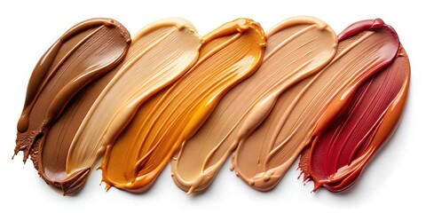 Liquid Foundation Swatches - White Background High-Resolution Photos