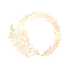 Minimalist Beautiful Gold Floral Frame for Modern Design