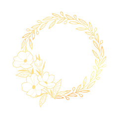 Minimalist Beautiful Gold Floral Frame for Modern Design