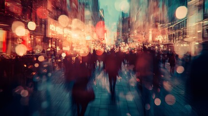 Obraz premium Urban Chaos and Anxiety at Night