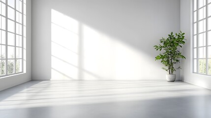 Obraz premium Minimalist Grey Room with Smooth Walls and Flat Floor Evoking Calm and Sophisticated Aesthetic