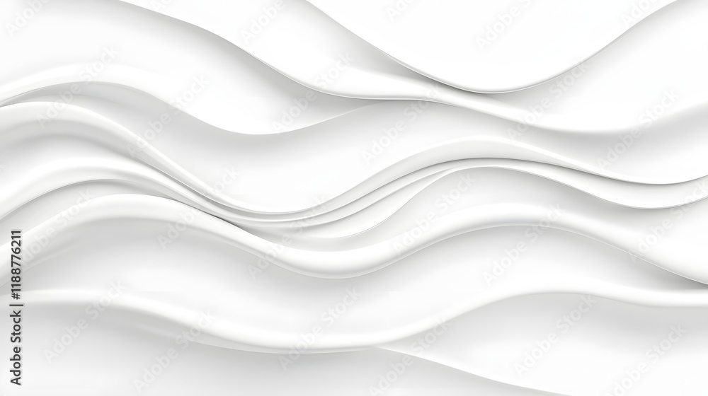 Poster mesmerizing white waves blending into seamless minimalist background