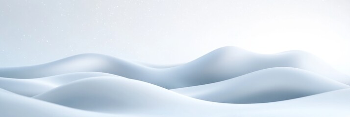 Fototapeta premium Serene snowy landscape with smooth rolling hills under a bright sky