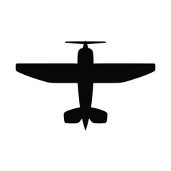 icon airplane with propeller, hang glider silhouette vector monochrome © irina