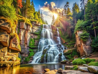 Szklarka Waterfall Karkonosze Mountains Poland - Stunning Nature Photography
