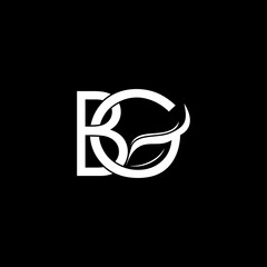 combination of letters BG and leaves to create a luxurious logo.