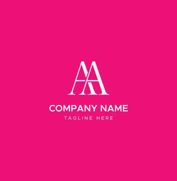 AA logo. A A design. White AA letter. AA, A A letter logo design.