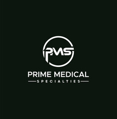 PMS Letter Logo Design with vector template