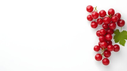 Luscious Red Grapes Cluster on Pristine White Background for Fresh Minimalist Visual