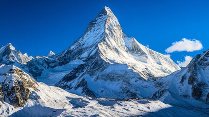 Majestic Snowy Mountain Peak Landscape