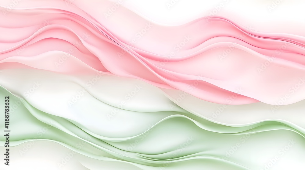 Poster soothing pink and green gradient background with smooth transitions and soft tones