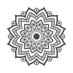 Simple and beautiful mandala coloring page vector illustration on white background