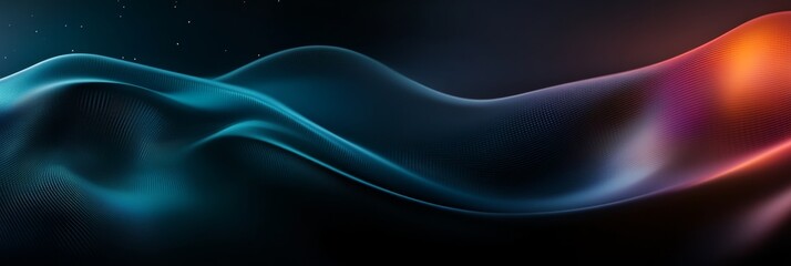 Abstract digital wave with smooth gradient and ambient light