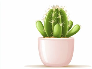 Cactus in a Pot Cactus in a pink pot on a light background.