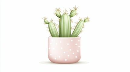 Cactus in a Pot Cactus in a pink pot with white polka dots.