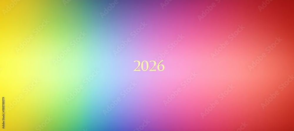 Poster abstract multi colored background with soft blends and gradient for copy space, year 2026
