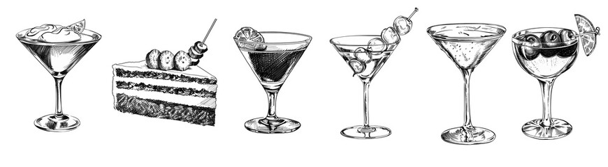 Champagne bachelorette martini party set