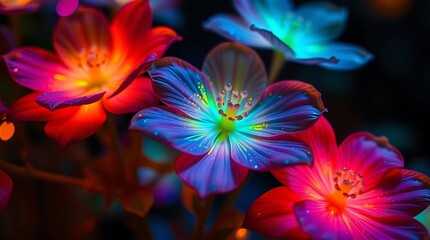 Close-Up of Vibrant gloing Flowers in Bloom with Soft Focus Background