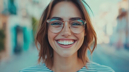 Smiling young latin student girl in education setting outdoor environment happy portrait inspirational concept