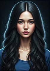 portrait of a woman with long hair