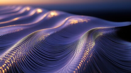 **Faintly luminous spiraling helix patterns in icy violet and white gold