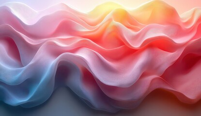 Obraz premium 3D render of an abstract background with pastel-colored waves