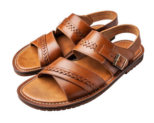 Brown leather sandals