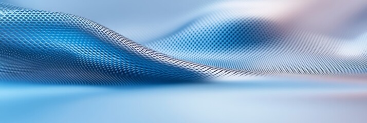 Abstract mesh texture with blue tones and soft light reflection