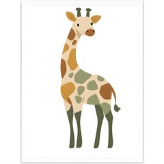 Obraz premium Minimalist Giraffe Poster for Children s Room Decor