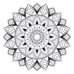 Simple and beautiful mandala coloring page vector illustration on white background