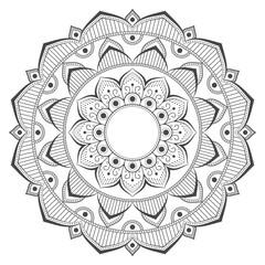 Simple and beautiful mandala coloring page vector illustration on white background