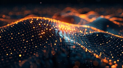 Abstract Orange and Black Wave Wallpaper