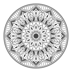 Simple and beautiful mandala coloring page vector illustration on white background