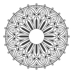 Simple and beautiful mandala coloring page vector illustration on white background