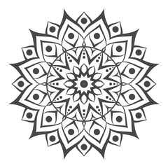 Simple and beautiful mandala coloring page vector illustration on white background