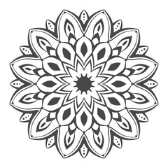 Simple and beautiful mandala coloring page vector illustration on white background