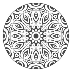 Simple and beautiful mandala coloring page vector illustration on white background