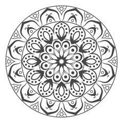 Simple and beautiful mandala coloring page vector illustration on white background