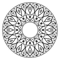 Simple and beautiful mandala coloring page vector illustration on white background
