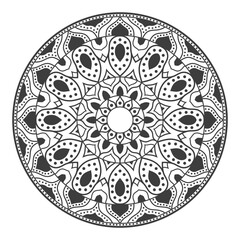Simple and beautiful mandala coloring page vector illustration on white background