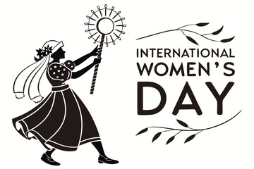 woman and manpower, empowerment, tolerance, discrimination. background of human profile silhouette, vector illustration