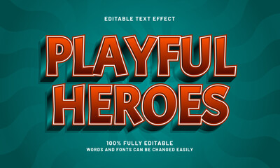 playful heroes editable text effects with a cartoon and kids theme
