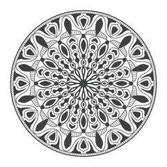 Simple and beautiful mandala coloring page vector illustration on white background